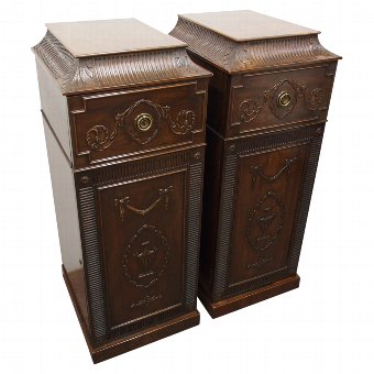 Pair of Adams Style Mahogany Pedestals
