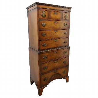 Neat Early Georgian Style Walnut Chest on Chest