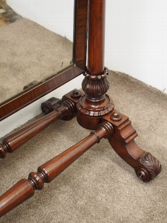 Antique William IV Mahogany Cheval Mirror