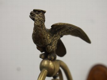 Antique Dinner Gong with Brass Bird Frame