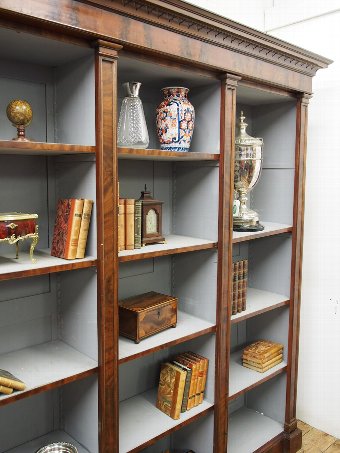 Antique Large Mahogany Open Bookcase