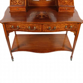 Antique Sheraton Style Mahogany and Inlaid Dressing Table