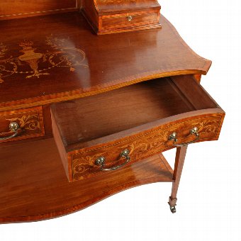 Antique Sheraton Style Mahogany and Inlaid Dressing Table