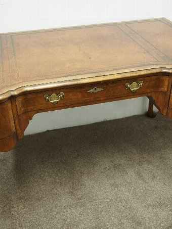 Antique Queen Anne Style Walnut Partners Desk