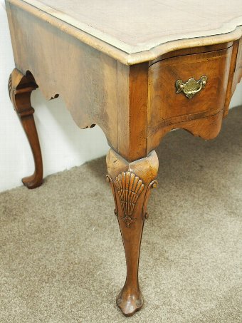 Antique Queen Anne Style Walnut Partners Desk