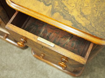 Antique Pair of Victorian Burr Walnut Lockers or Bedsides