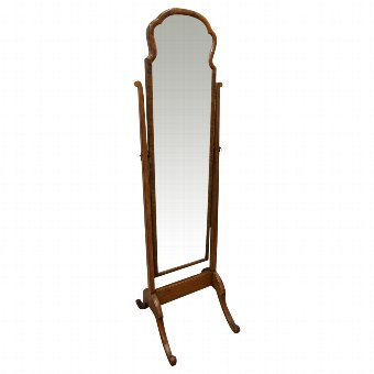 Georgian Style Walnut Cheval Mirror