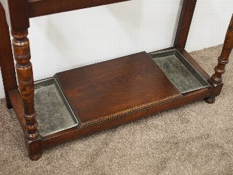 Antique Late Victorian Oak and Tiled Hall Stand