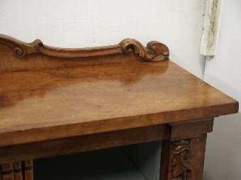 Antique Mid Victorian Burr Walnut Deep Open Bookcase
