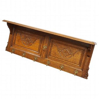 Carved Oak Hall Rack