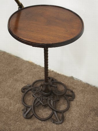 Antique Walnut, Cast Iron and Brass Reading Table