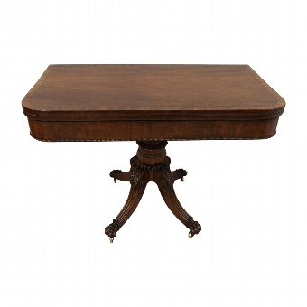 George IV Mahogany Fold Over Tea Table