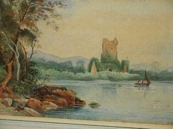 Antique Pair of Late Victorian Watercolours by W. Johnstone
