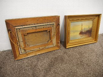 Antique Neat Pair of Oil on Canvas by R. Edwards`````````