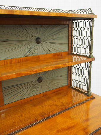 Antique Regency Satinwood and Brass Inlaid Chiffonier in Style of William Trotter