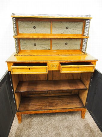 Antique Regency Satinwood and Brass Inlaid Chiffonier in Style of William Trotter