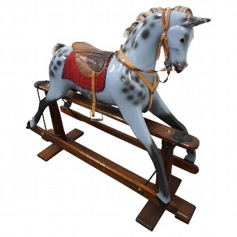 Painted Wood Rocking Horse