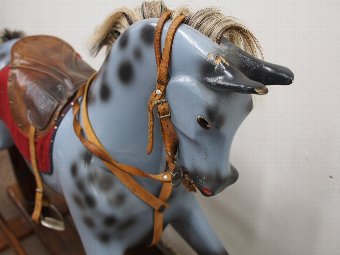 Antique Painted Wood Rocking Horse