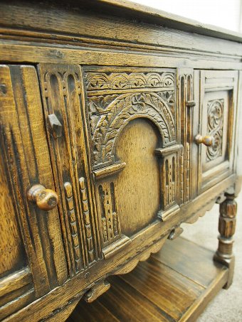 Antique Jacobean Style Oak Cabinet or Small Sideboard