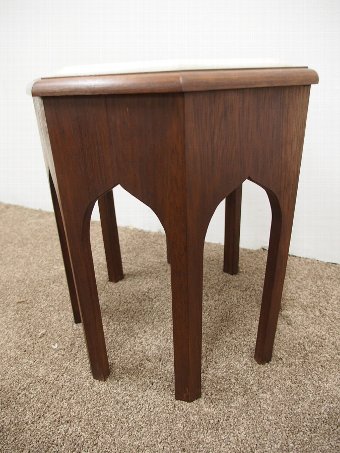 Antique Hardwood Low Occasional Table with Pietro Dura Top