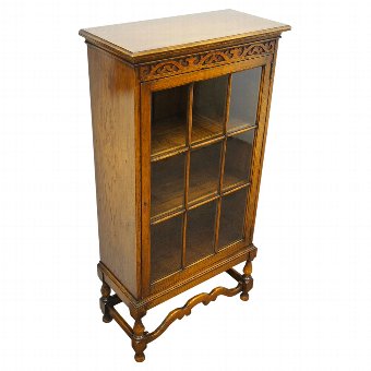 Jacobean Style Oak and Glazed Bookcase
