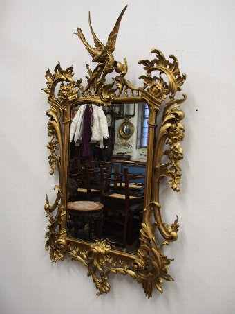 Antique  Chippendale Style Giltwood Wall Mirror