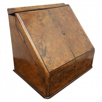 Victorian Burr Walnut Stationary Cabinet