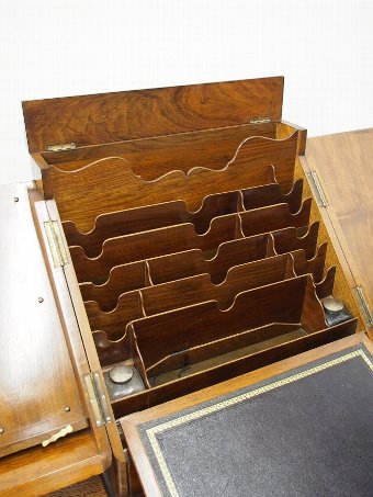 Antique Victorian Burr Walnut Stationary Cabinet