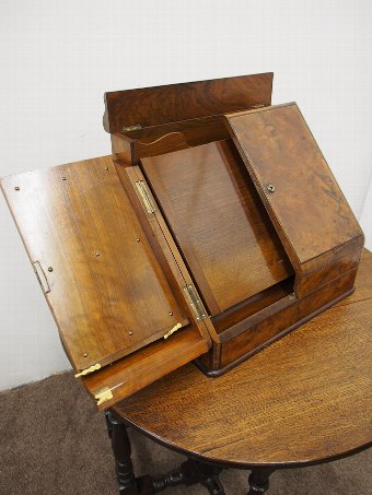 Antique Victorian Burr Walnut Stationary Cabinet
