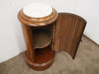Antique Victorian Mahogany and Marble Top Cylinder Locker