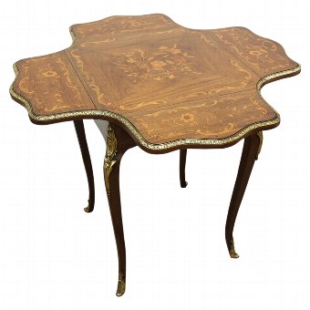 French Marquetry Walnut Occasional Table