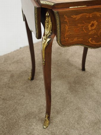 Antique French Marquetry Walnut Occasional Table