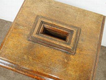 Antique Gothic Revival Oak Church Collection Box