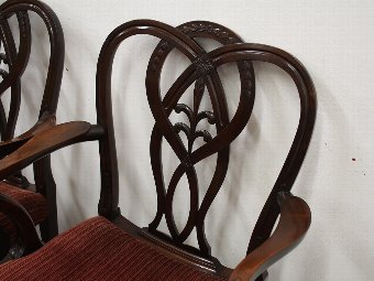 Antique Pair of George III Style Mahogany Arm Chairs