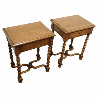 Pair of Jacobean Style Oak Occasional Tables