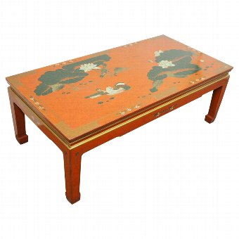 Chinese Red Lacquer Coffee Table