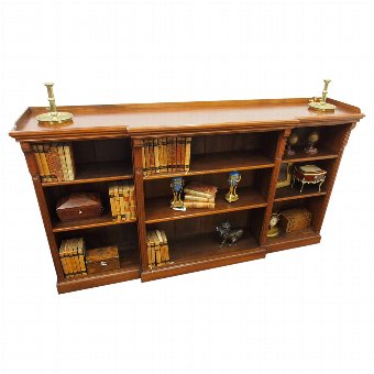Victorian Walnut Breakfront Bookcase