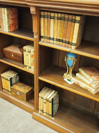 Antique Victorian Walnut Breakfront Bookcase