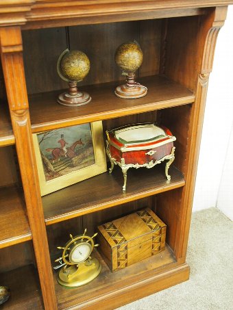 Antique Victorian Walnut Breakfront Bookcase