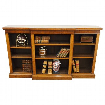 Victorian Mahogany Breakfront Open Bookcase