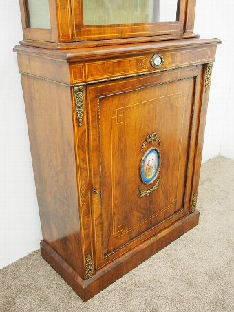 Antique Victorian Walnut Display Cabinet