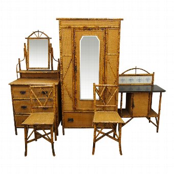 5 Piece Bamboo and Rattan Bedroom Suite