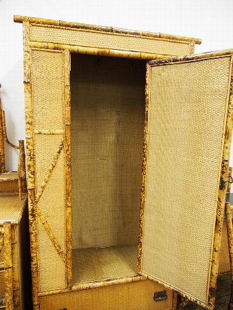 Antique 5 Piece Bamboo and Rattan Bedroom Suite