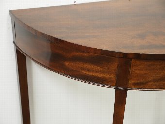Antique George III Style Mahogany Demi Lune Table
