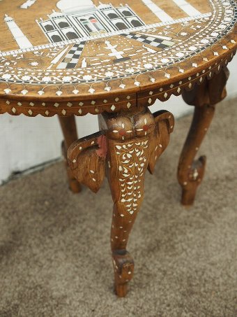 Antique Indian Inlaid Occasional Table