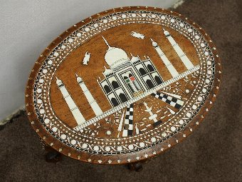 Antique Indian Inlaid Occasional Table