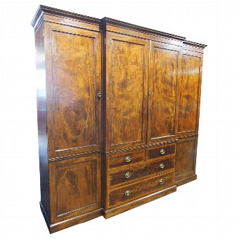 Late George IV Mahogany and Inlaid Wardrobe