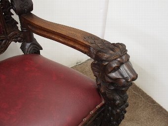 Antique Pair of 18th Century Style Mahogany Throne Chairs