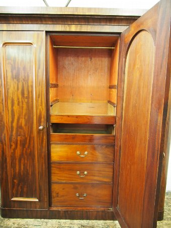 Antique Victorian 3 Door Mahogany Wardrobe