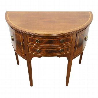 Sheraton Style Inlaid Mahogany Demi-Lune Hall Table
